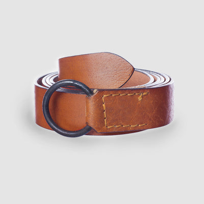 Viking Leather Belt, Iron Ring