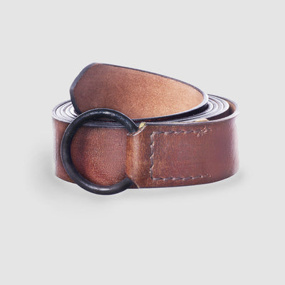 Viking Leather Belt, Iron Ring