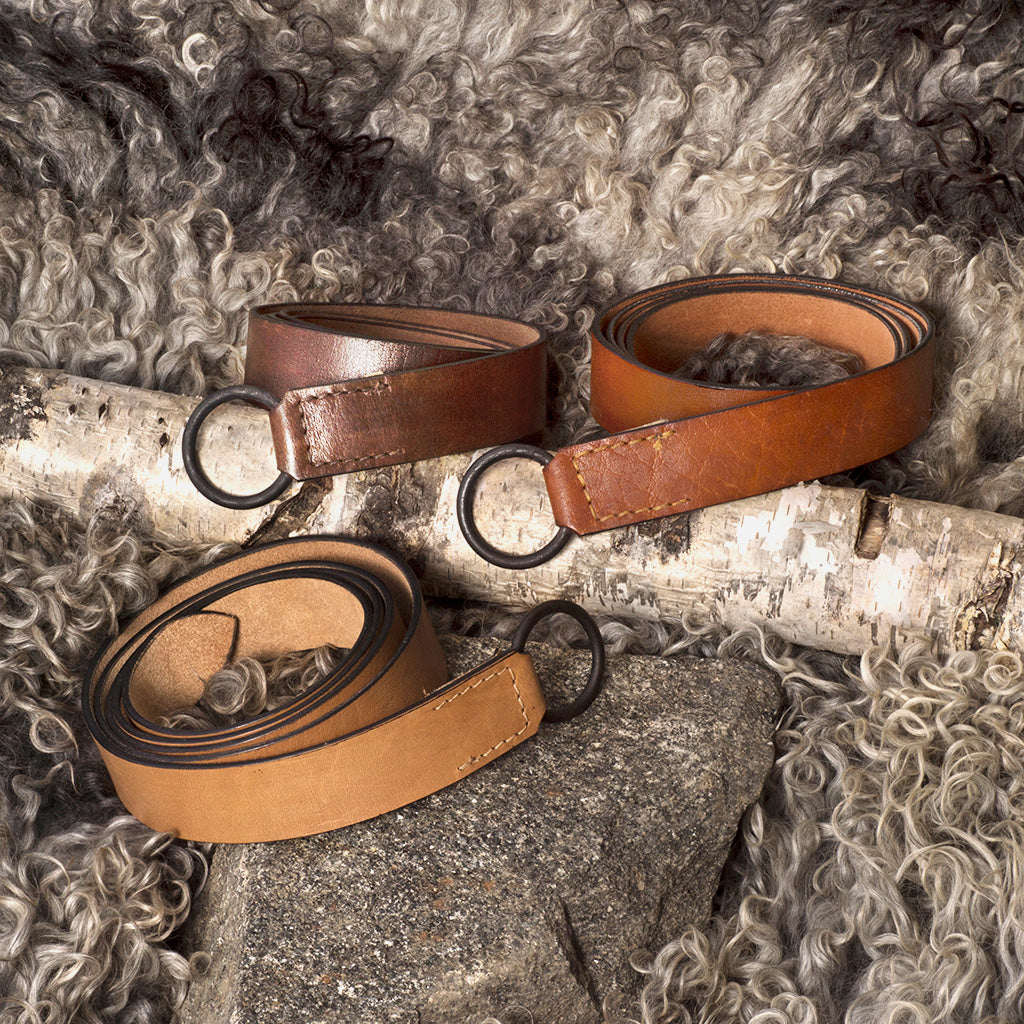 Viking Leather Belt, Iron Ring