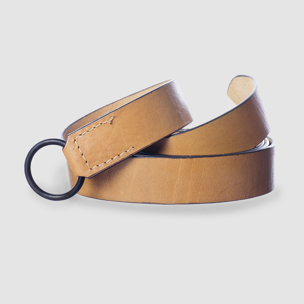 Viking Leather Belt, Iron Ring