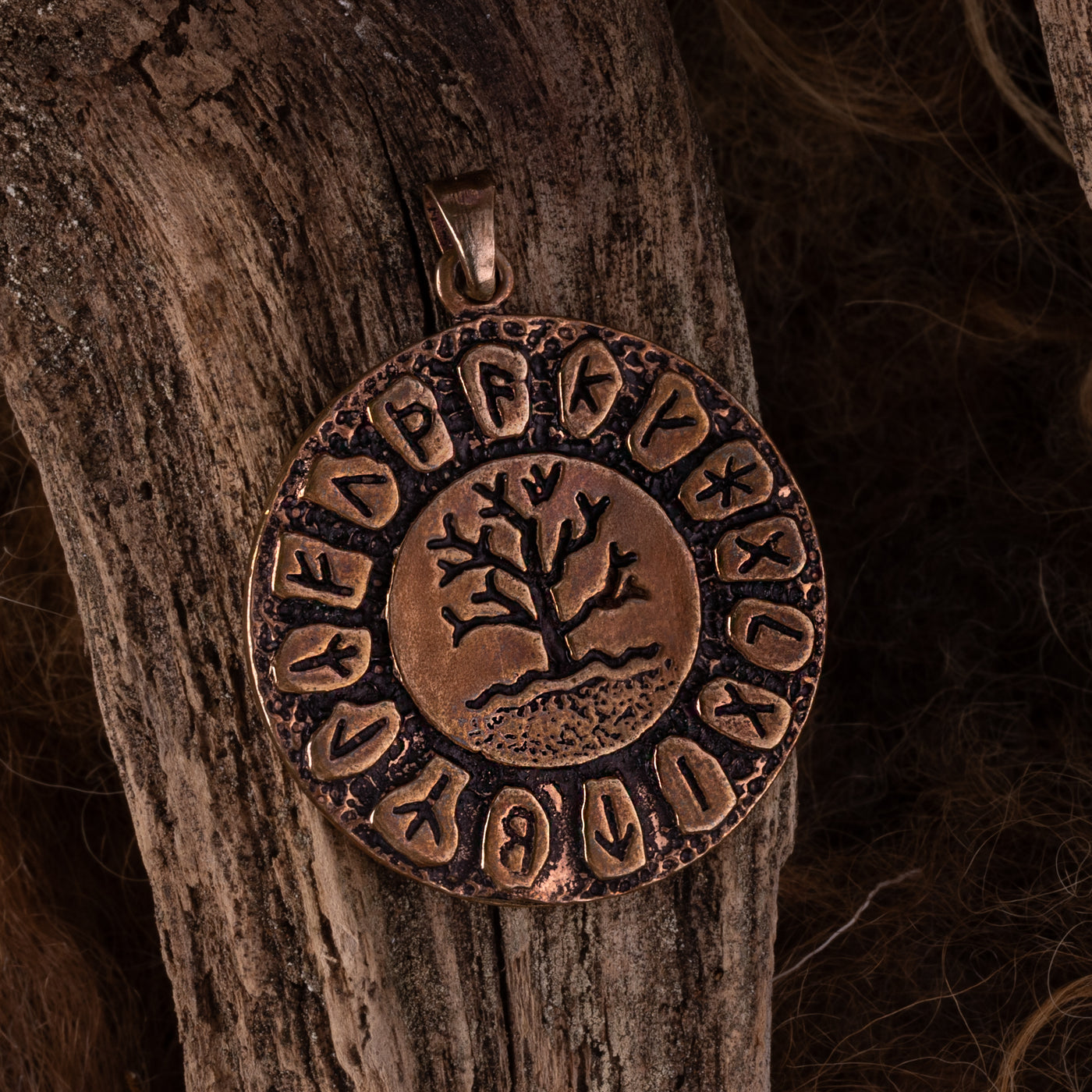 Runen Yggdrasil Amulett, Bronze