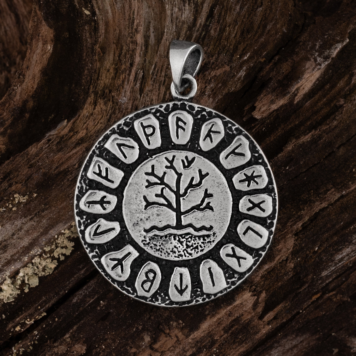 Runen Yggdrasil Amulett, Silber
