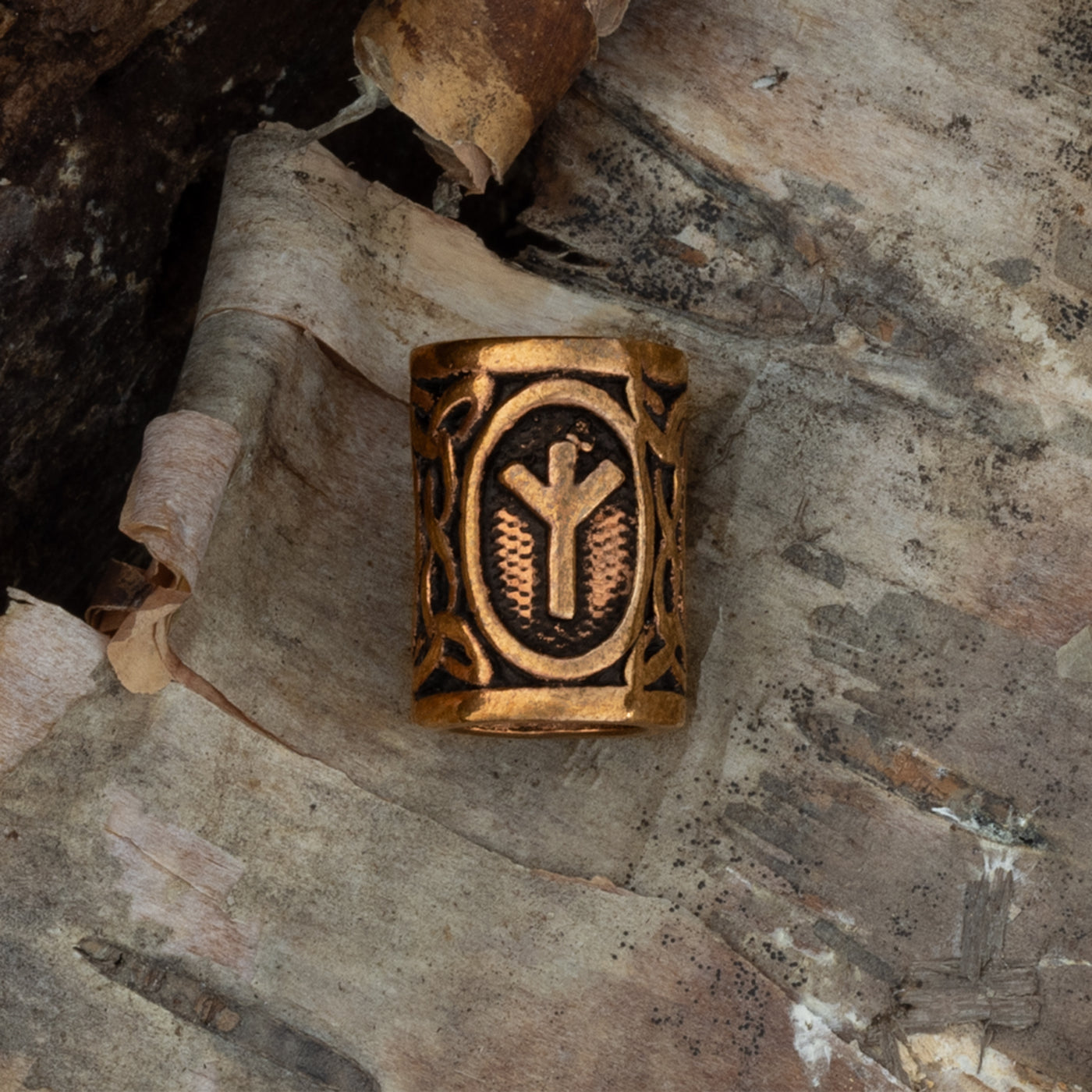 Algiz/Madr Beard Ring, Bronze