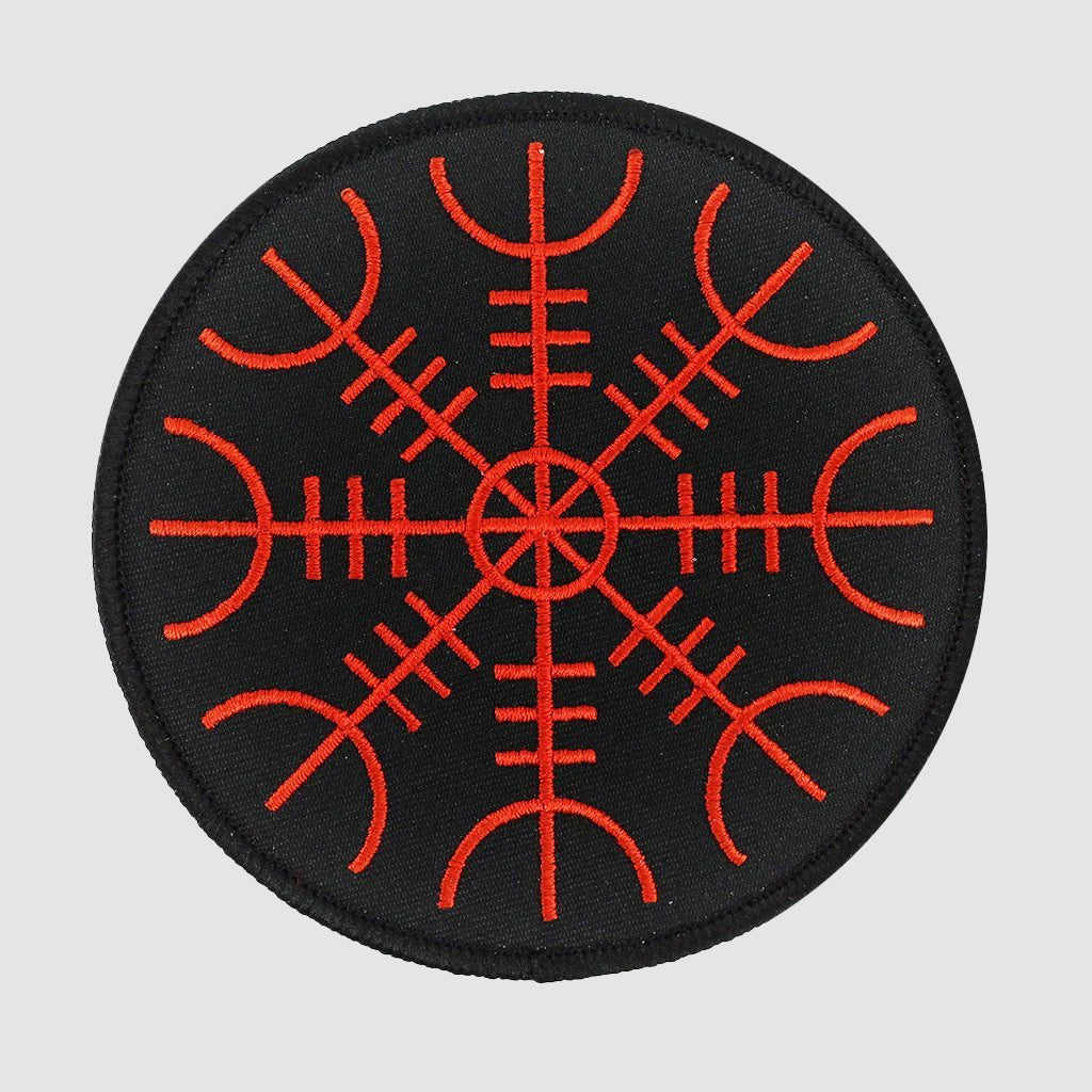 Aegishjalmur Patch, Bestickt, Schwarz