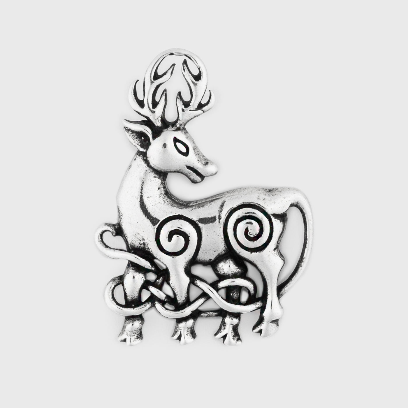 Cernunnos Stag Brooch, Silver