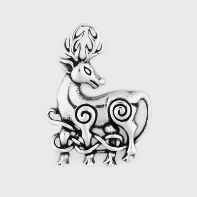 Cernunnos Stag Brooch, Silver