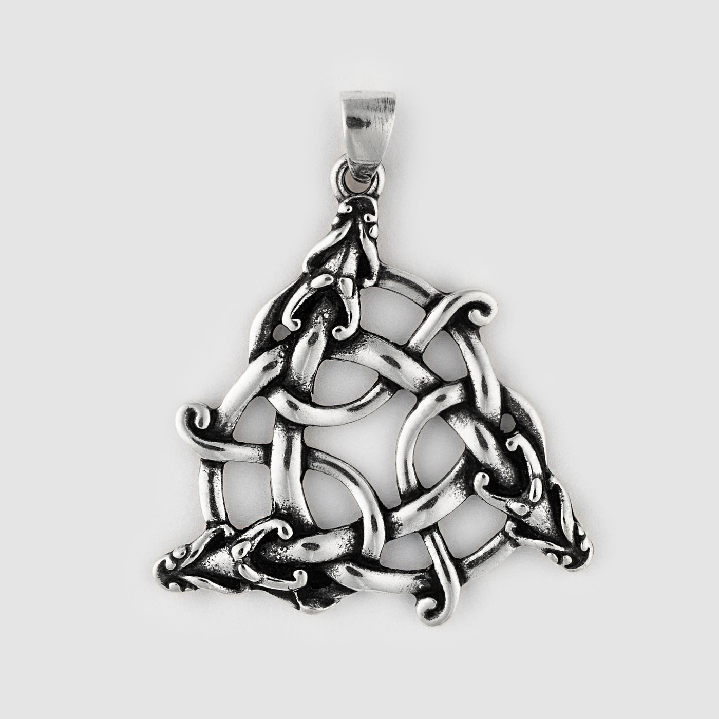 Coiling Triquetra Anhänger, Silber