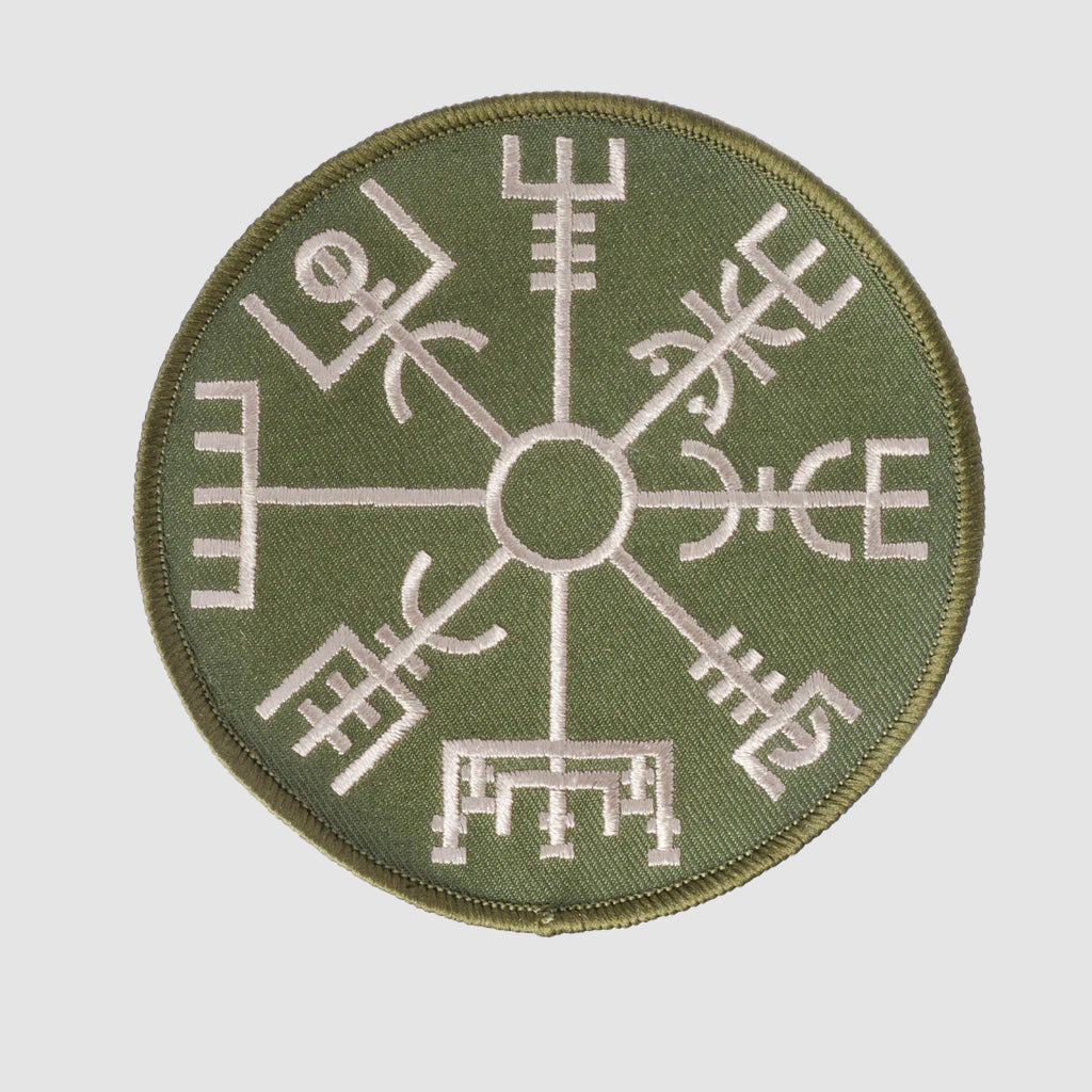 Vegvisir Patch, Bestickt, Army Green