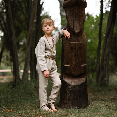 Kinder Leinenhose, Natur