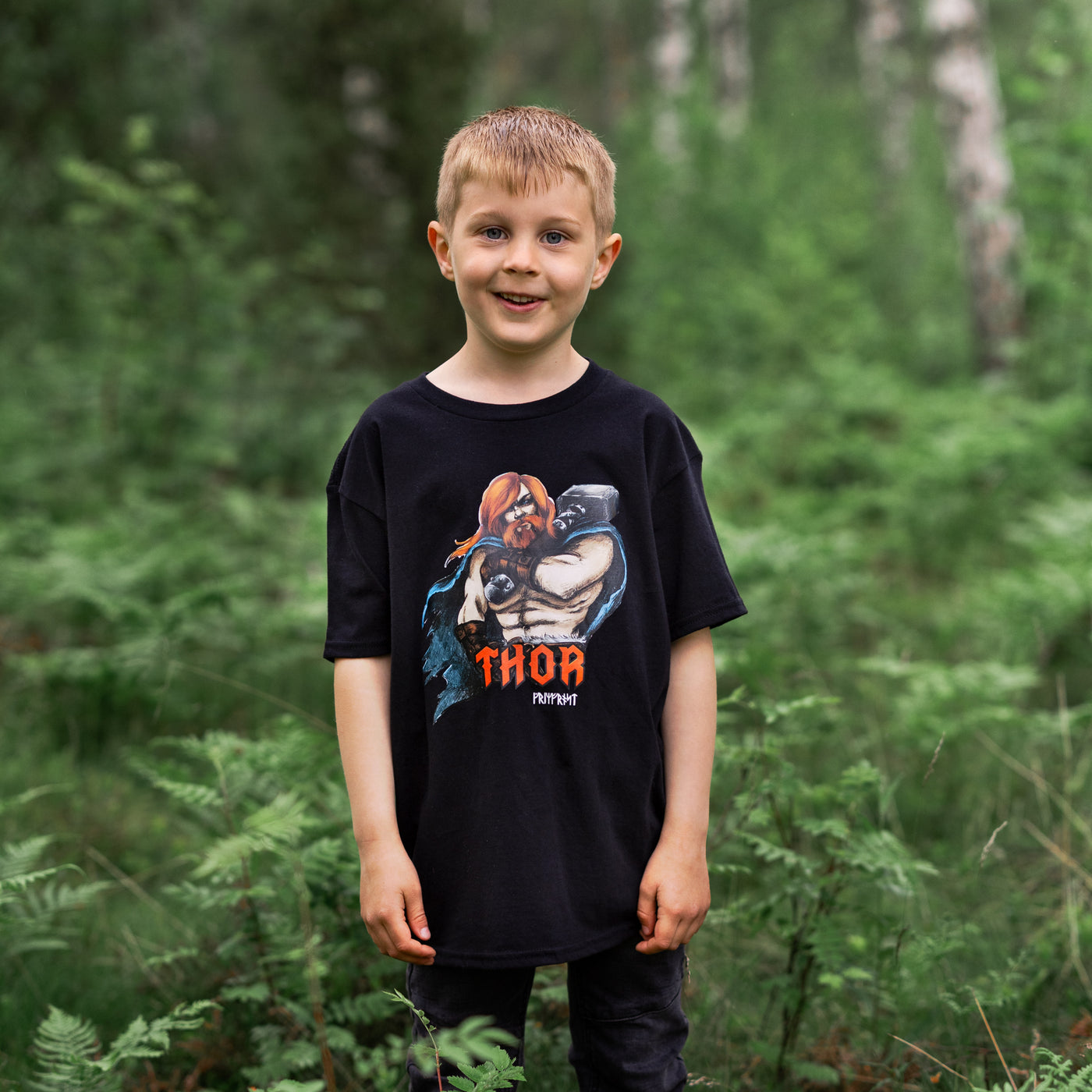 Kinder T-Shirt, Thor, Schwarz