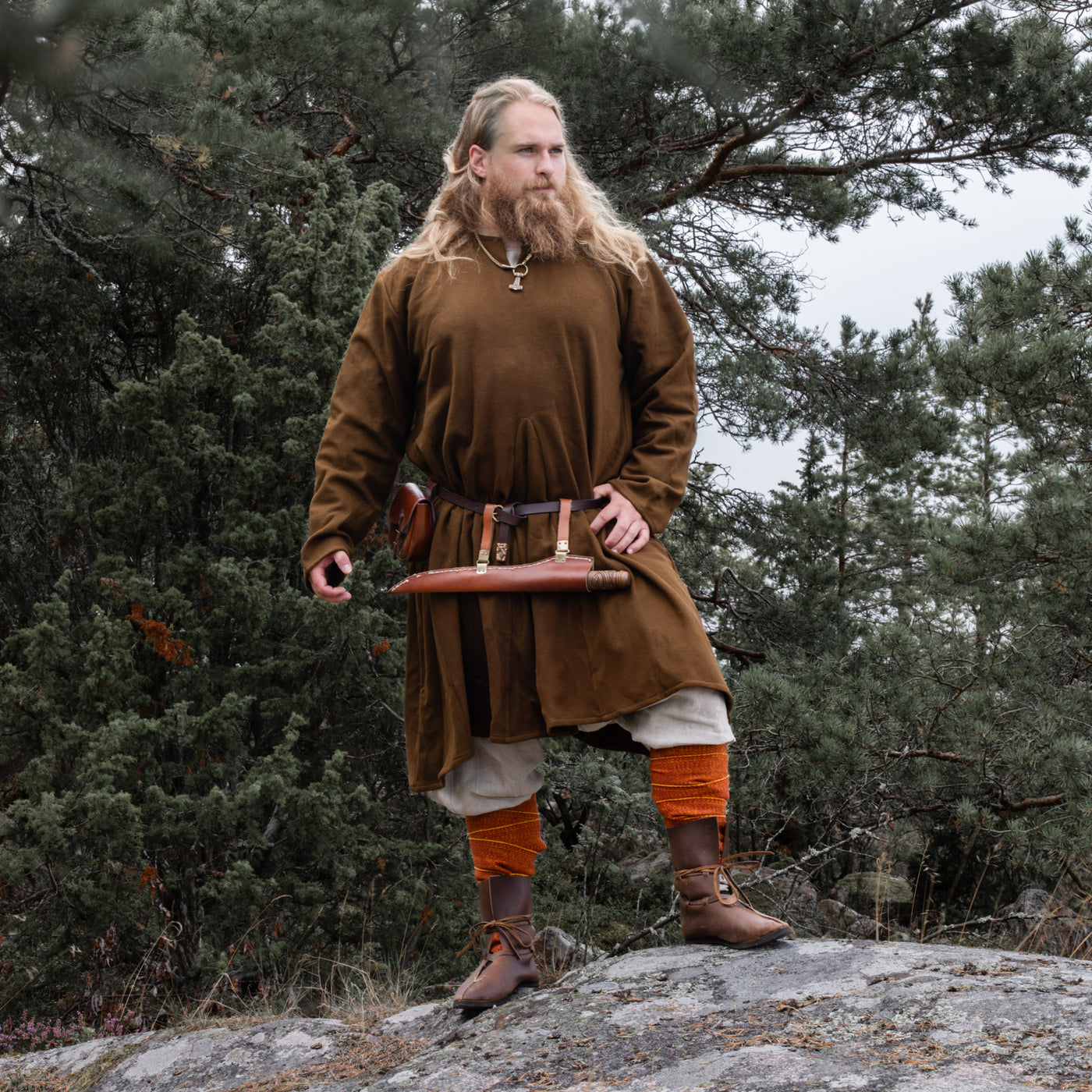 Viking Wool Tunic, Moselund, Brown