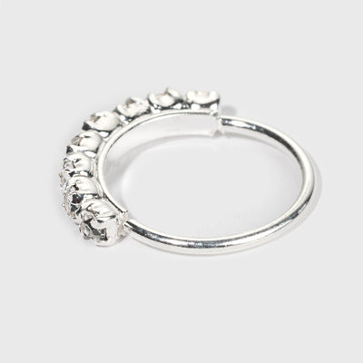Silber Nasenring, 8 klare Steine