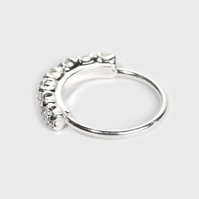 Silber Nasenring, 7 klare Steine