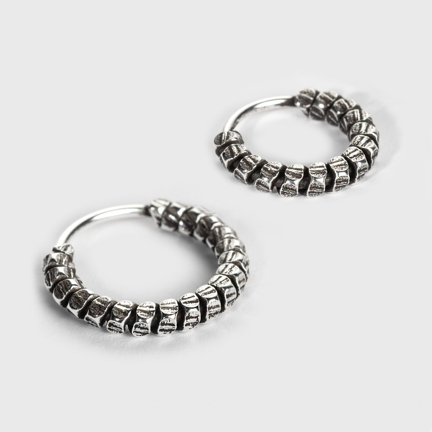 Silber Nasenring, segmentiertes Design mit oxidierter Oberfläche