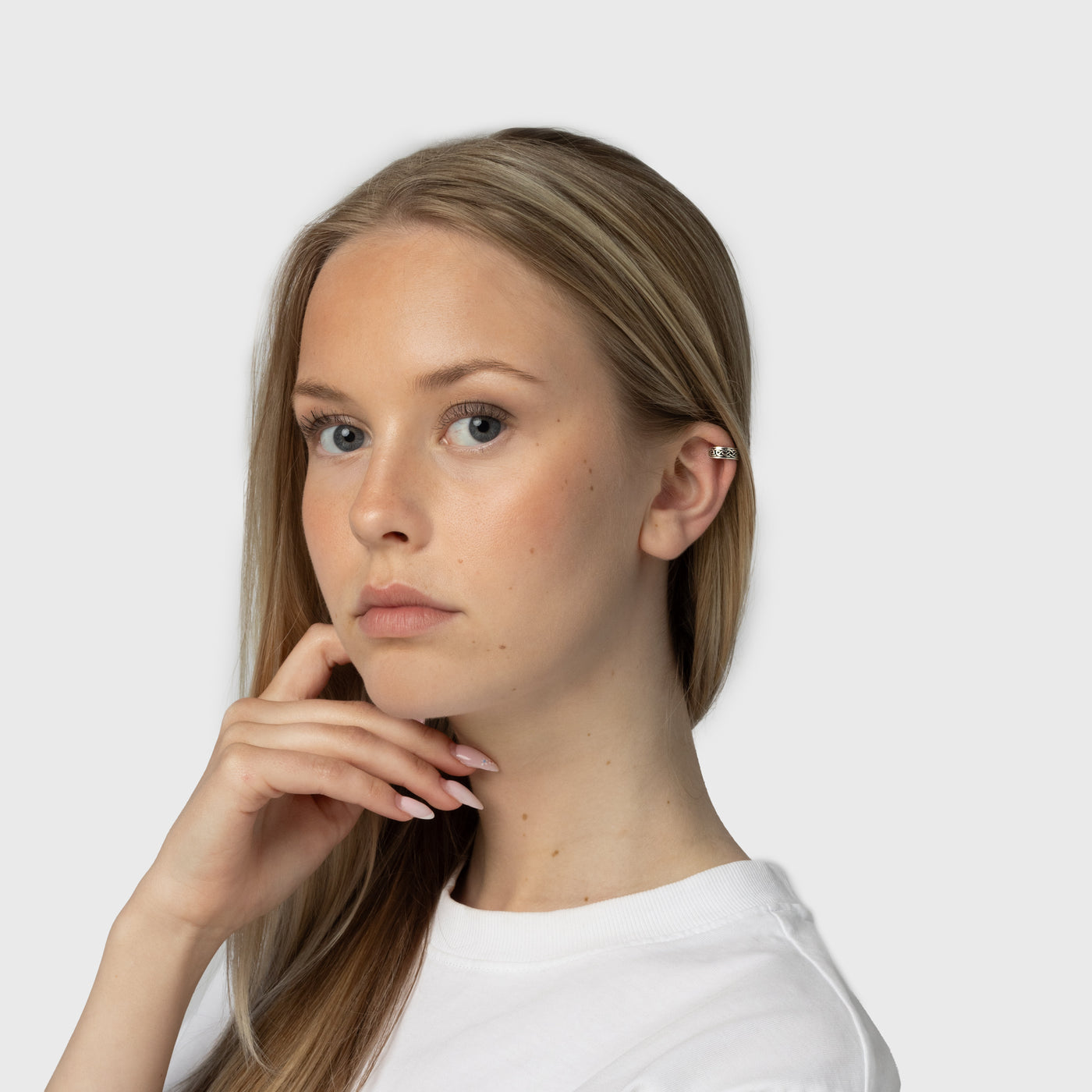 Ohrklammer mit Knotenmuster, Sterlingsilber