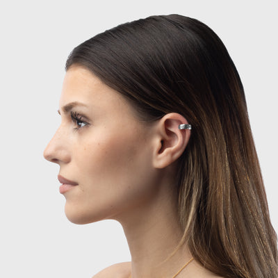 Ohrklammer mit Knotenmuster, Sterlingsilber