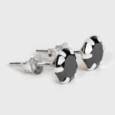 Schwarzer Onyx und Silber Ohrstecker