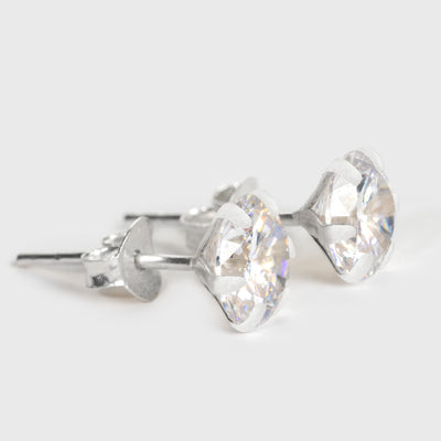 Klarer Zirkon und Silber Ohrstecker
