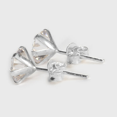 Klarer Zirkon und Silber Ohrstecker