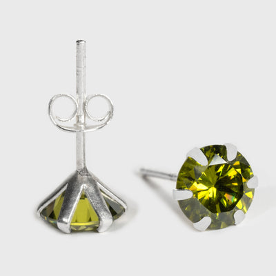Grüner Zirkon und Silber Ohrstecker
