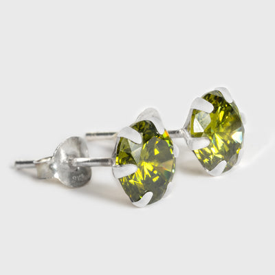 Grüner Zirkon und Silber Ohrstecker