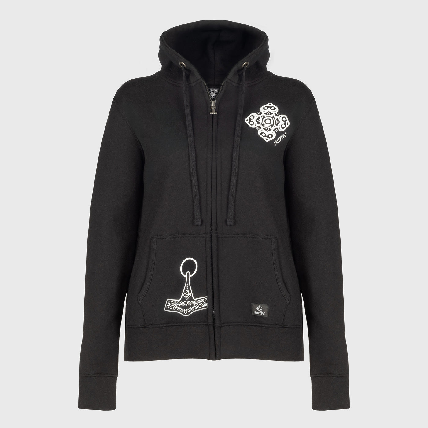 Damen Premium Zoodie, Odin, Schwarz