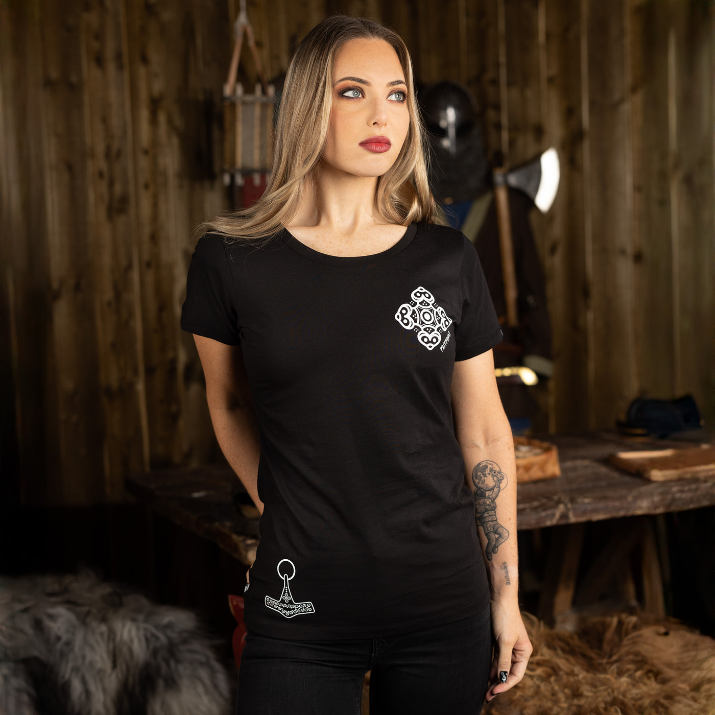 Damen Premium Tee, Volund, Schwarz