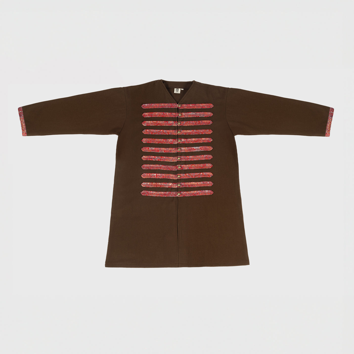 Wiking Kaftan, Braun mit Rote Seide