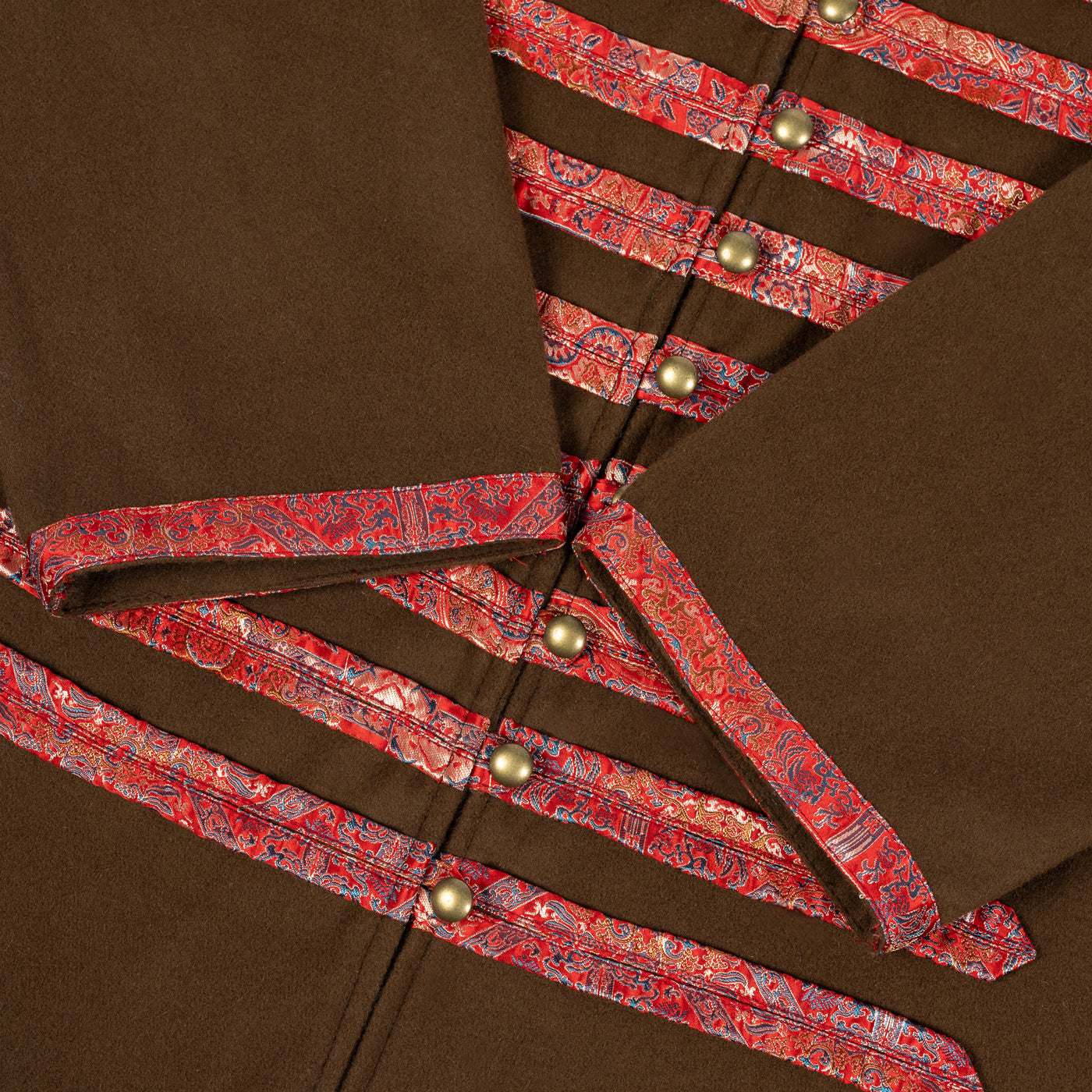Wiking Kaftan, Braun mit Rote Seide