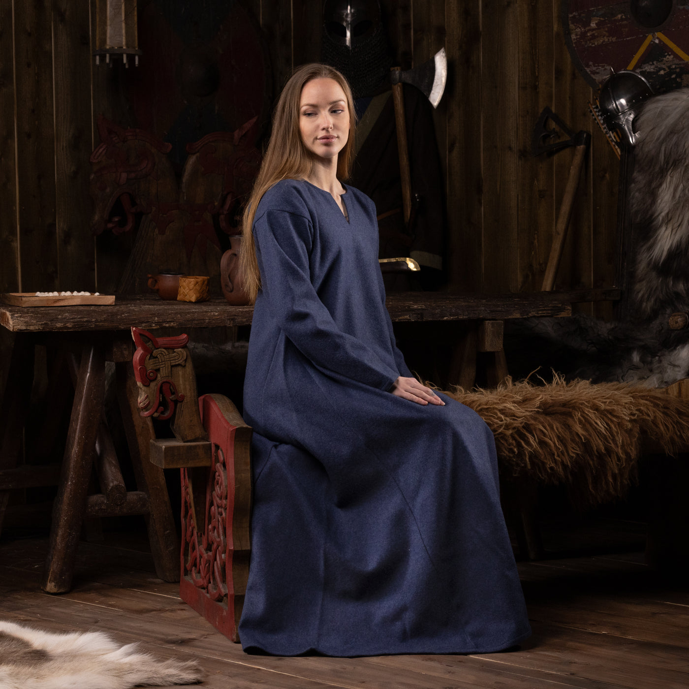 Wiking Kleid, Wolle, Blau