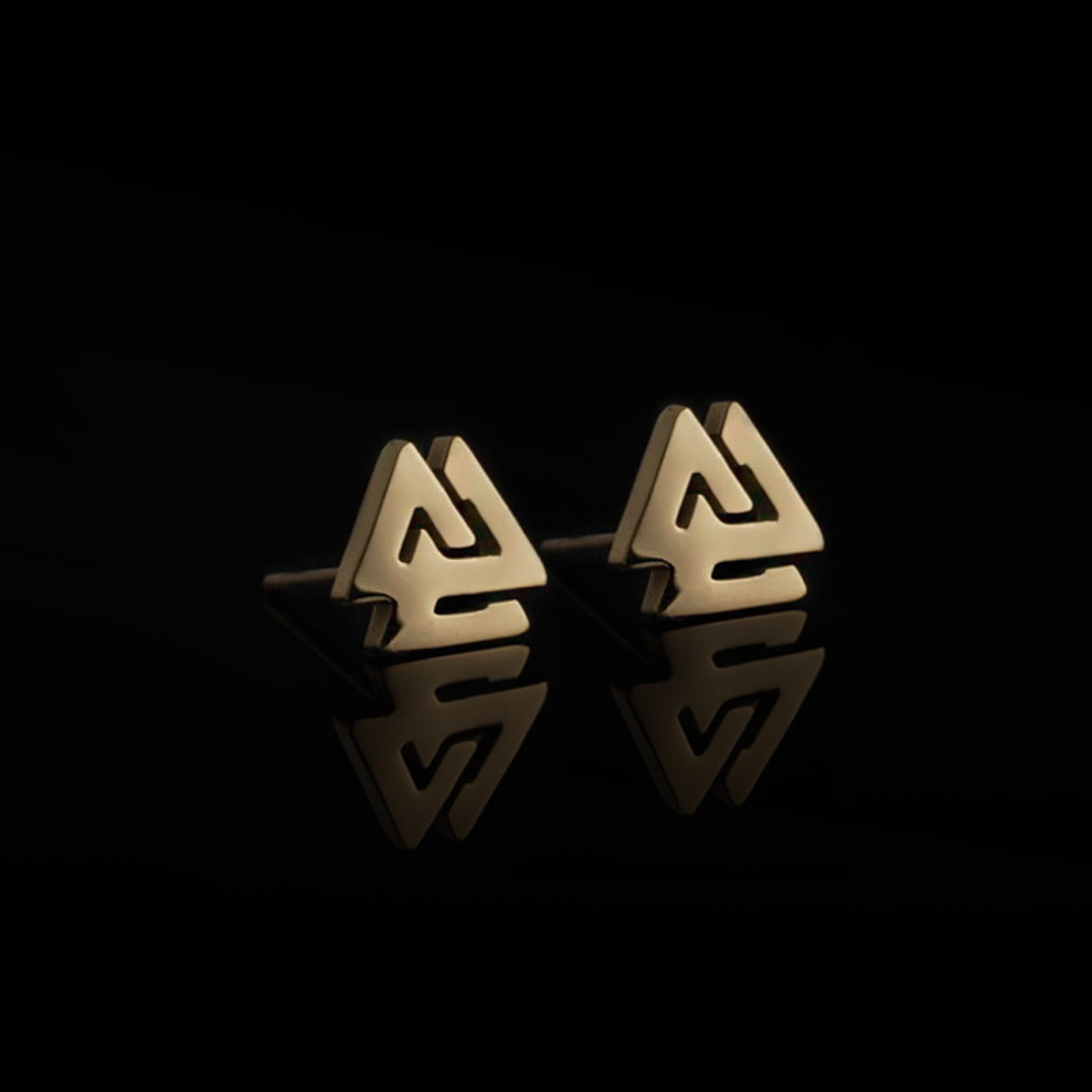 Ohrstecker, Valknut, Vergoldet