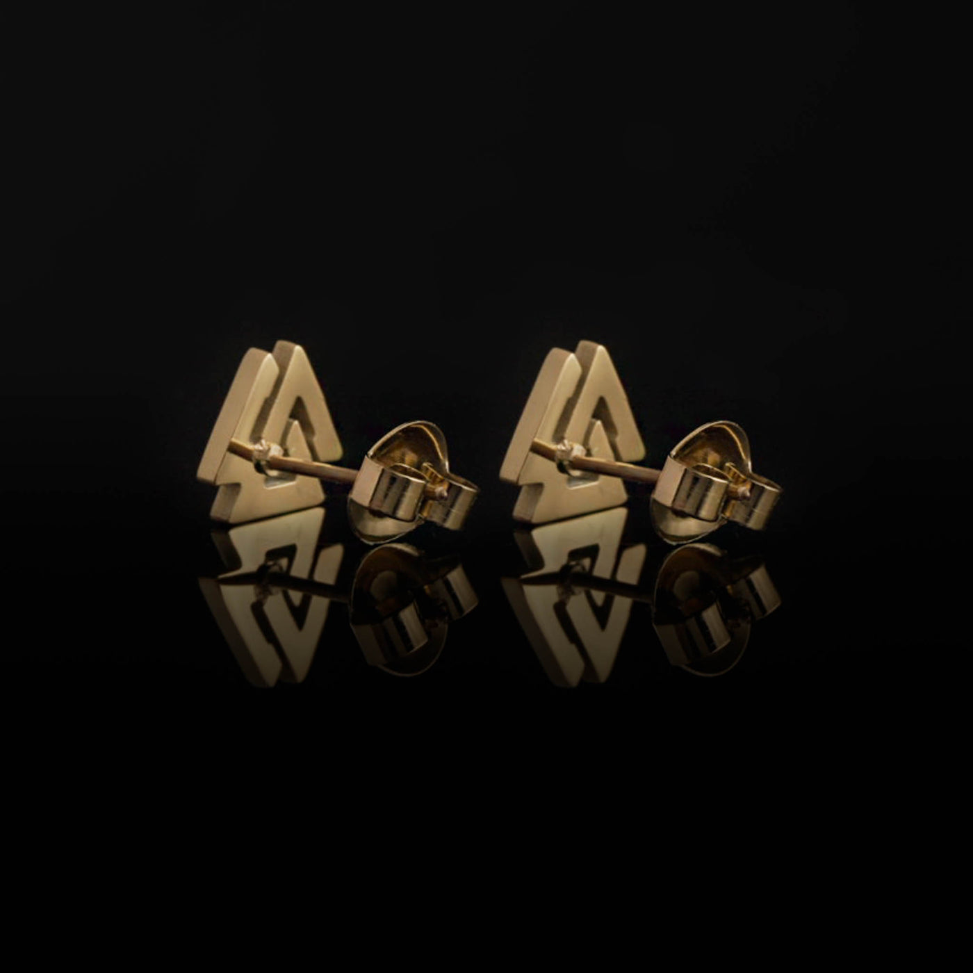 Ohrstecker, Valknut, Vergoldet