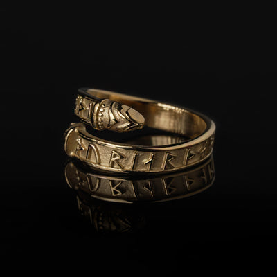 Thor Lindworm Ring, Vergoldet