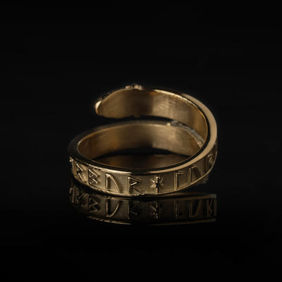 Thor Lindworm Ring, Vergoldet