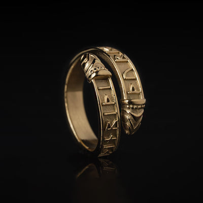 Thor Lindworm Ring, Vergoldet