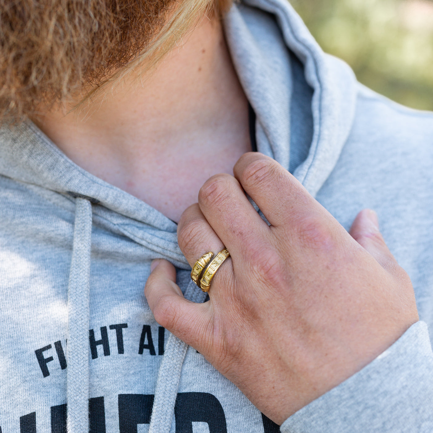 Thor Lindworm Ring, Vergoldet