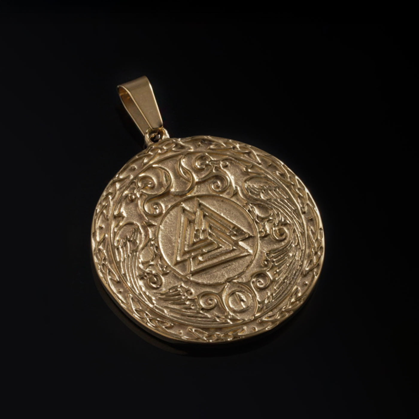 Valknut Anhänger, Vergoldet
