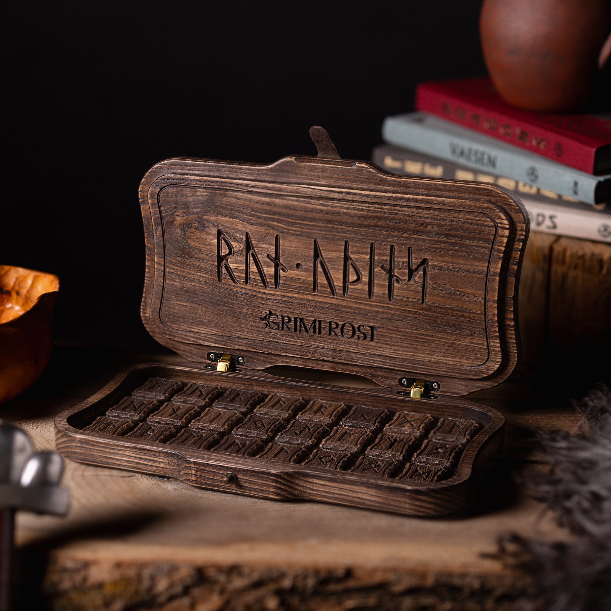 Fire Rune Mudbox Thunderstruck Rune Set Box, Elder Futhark, Limited Edition – Grimfrost Intl