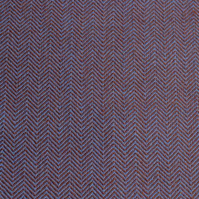 Fischgrätenwolle, Handgewebt, Pflanzengefärbt Indigo und Braun