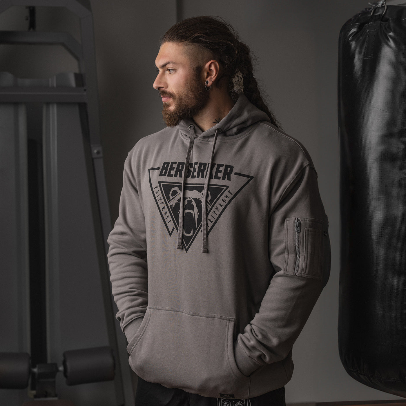 Premium Hoodie, Berserker, Grau