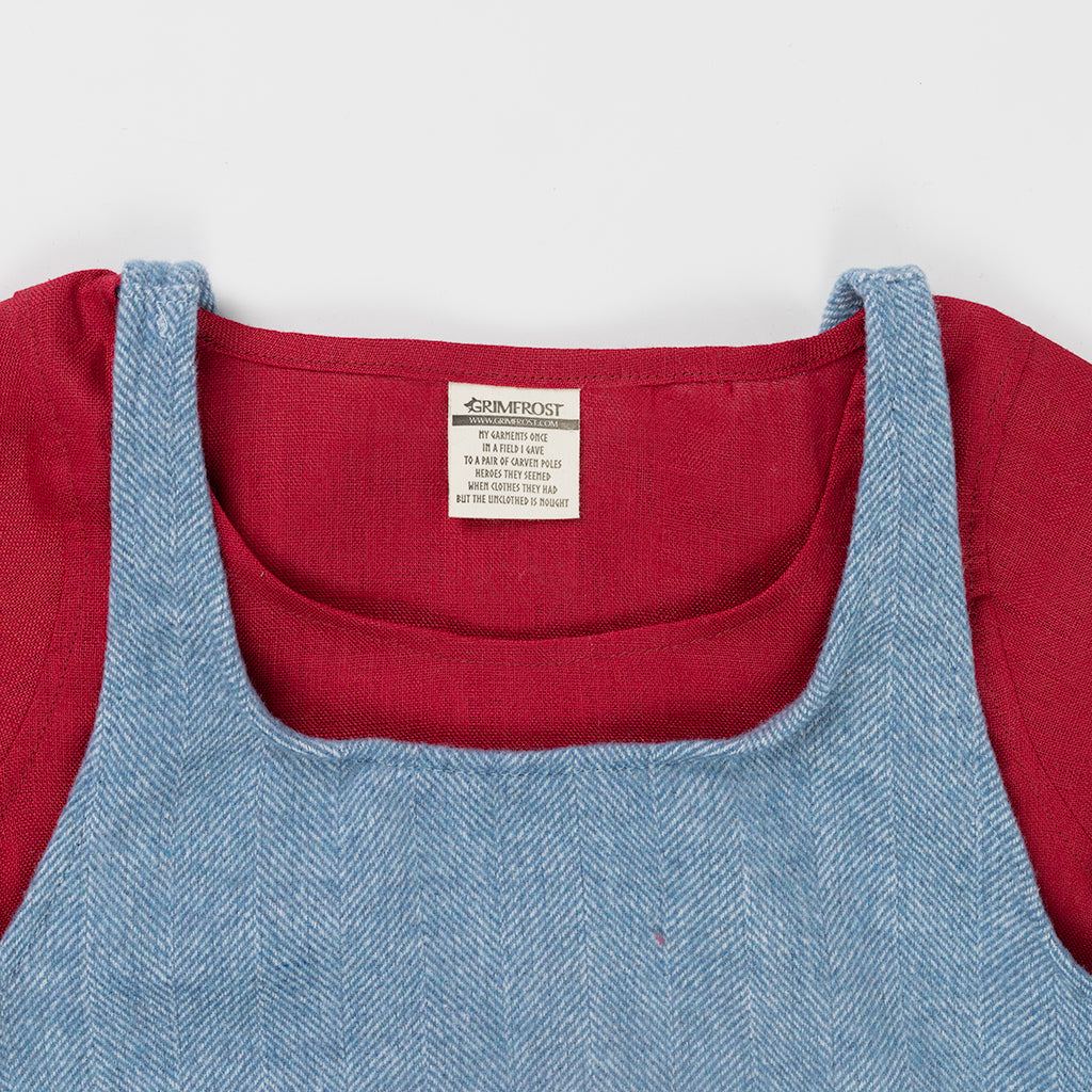 Kids Apron Dress, Red / Blue Apron
