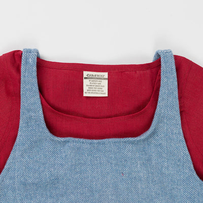 Kids Apron Dress, Red / Blue Apron
