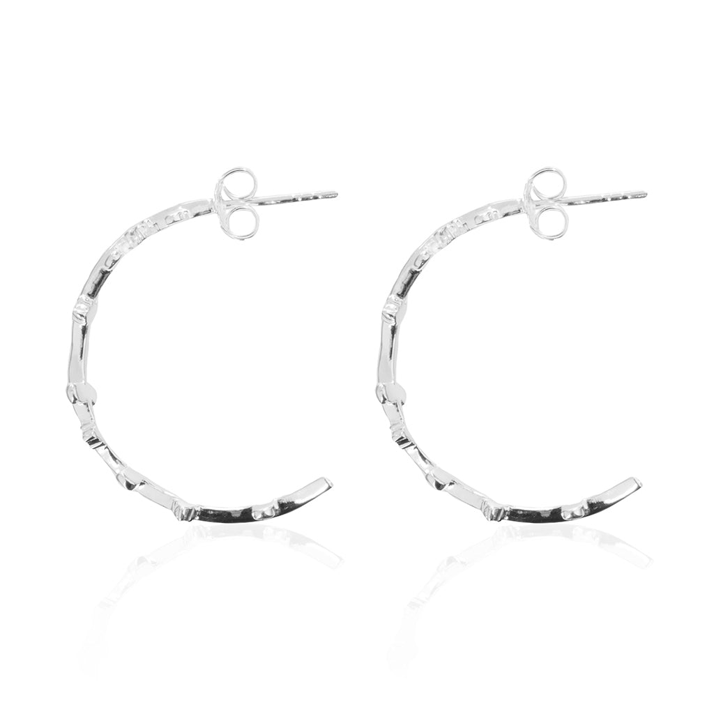 - Bjarkan Earrings, Silver - Grimfrost.com