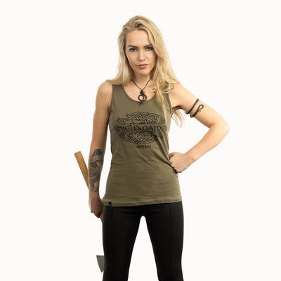 Damen Premium Tank, Shieldmaiden, Grün
