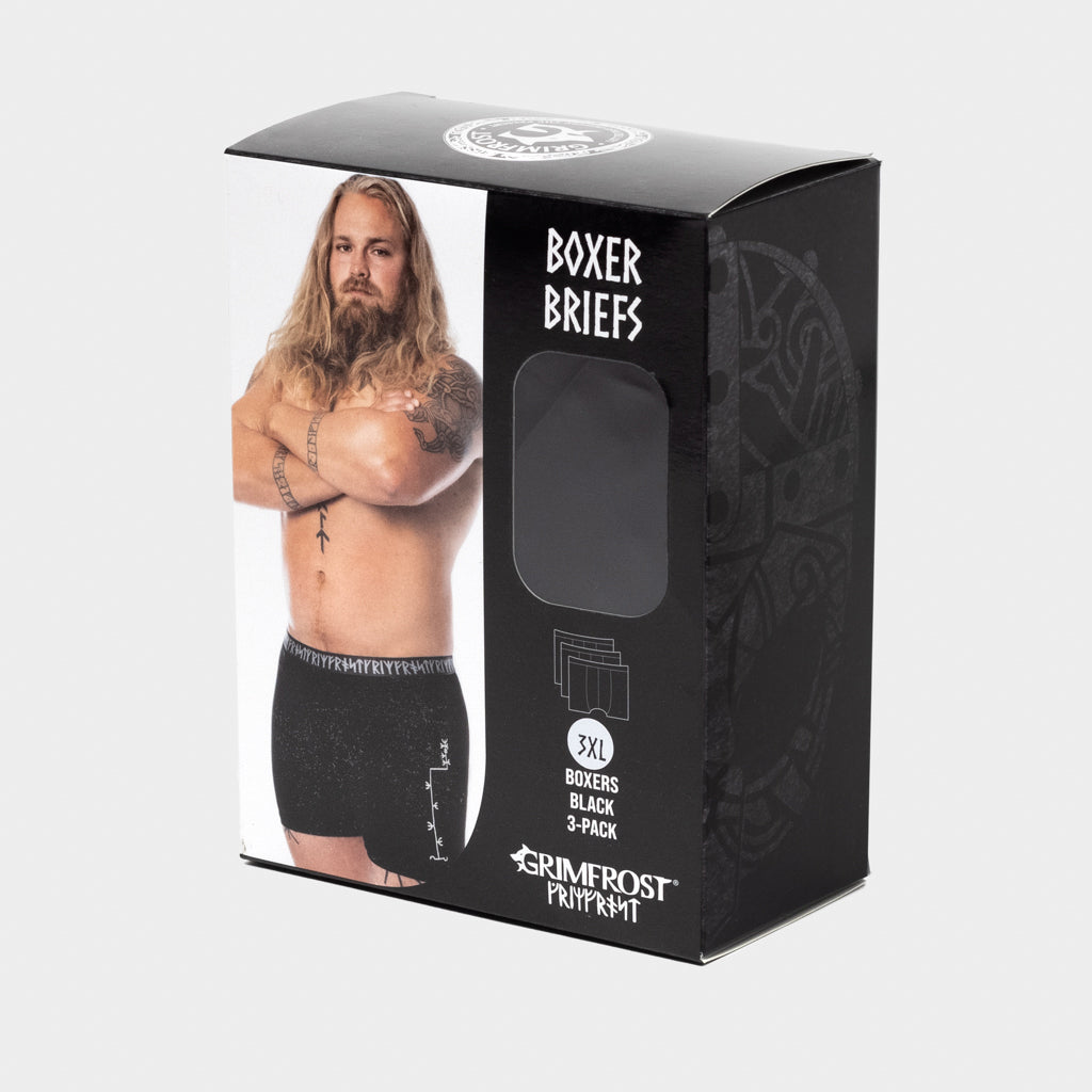 Grimfrost Boxershorts, 3er-Pack, Schwarz