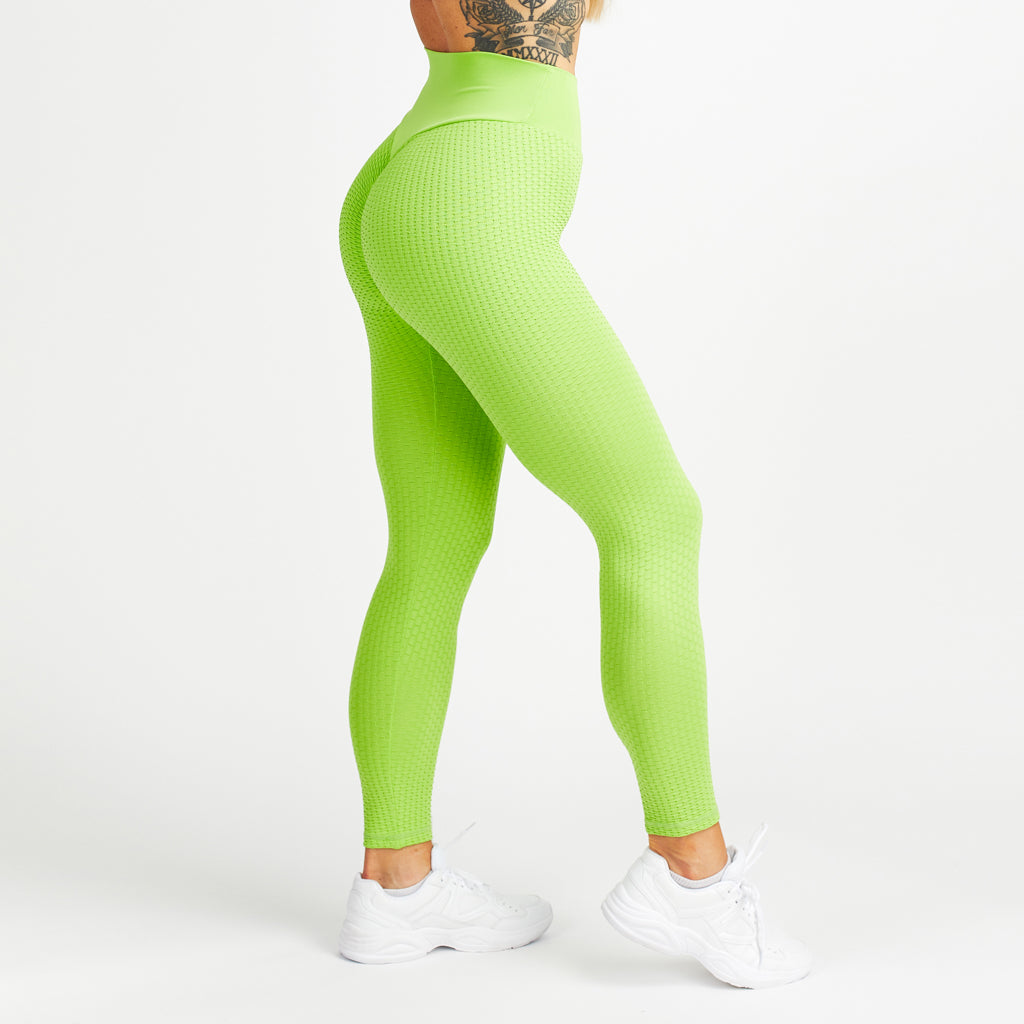 Honeycomb Scrunch Leggings, Light Green
