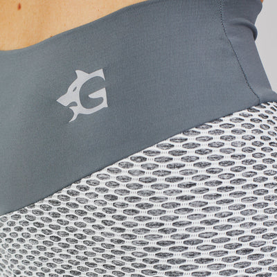 Honeycomb Scrunch Leggings, White/Grey