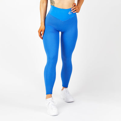 Honeycomb Scrunch Leggings, Blue