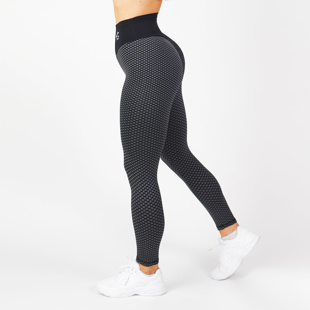 Honeycomb Scrunch Leggings, Black