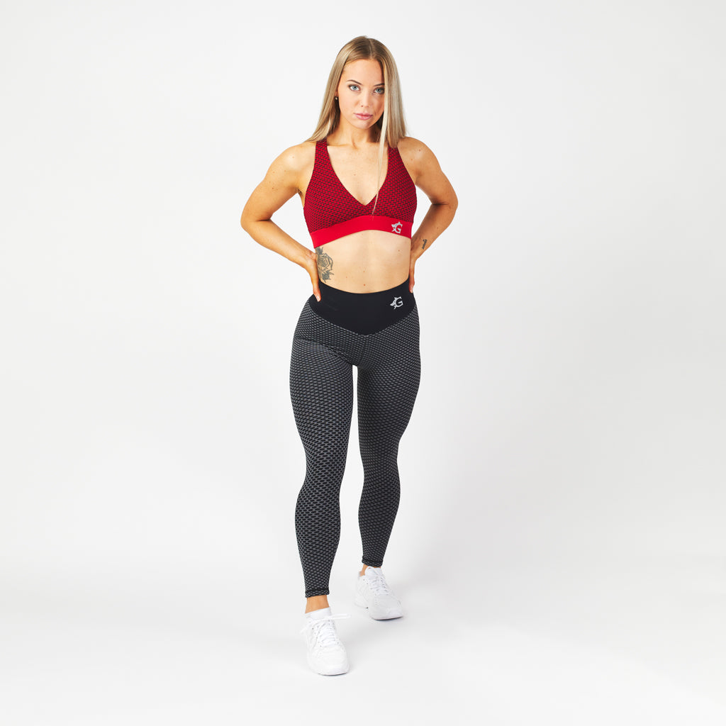 Honeycomb Scrunch Leggings, Black